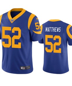 Los Angeles Rams Clay Matthews Royal 100th Season Vapor Limited Jersey