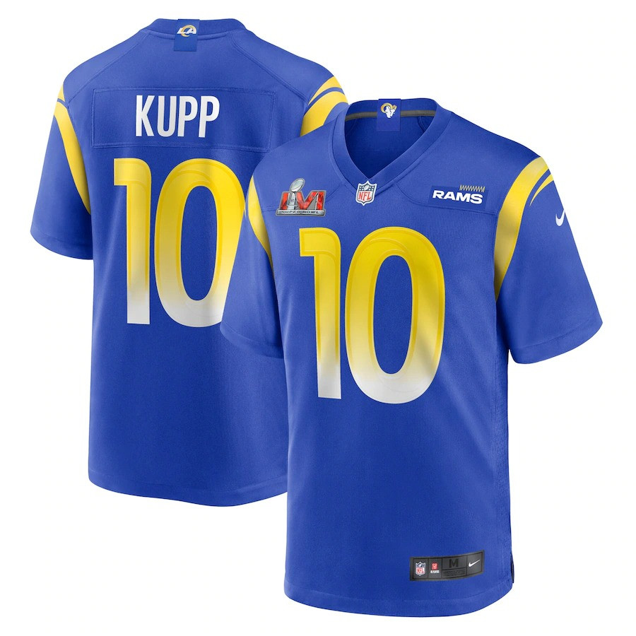 Los Angeles Rams Cooper Kupp 10 2022 Nfl Superbowl Lvi Match Royal Blue Jersey Gift For Rams Fans