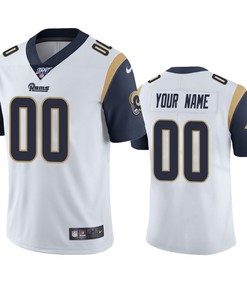 Los Angeles Rams Custom White 100th Season Vapor Limited Jersey