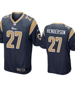 Los Angeles Rams Darrell Henderson 2019 Nfl Draft Navy Game Jersey