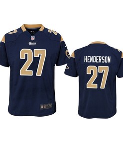 Los Angeles Rams Darrell Henderson 2019 Nfl Draft Navy Game Youth Jersey
