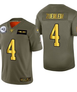 Los Angeles Rams Greg Zuerlein 2019 Salute To Service Nfl 100 Mens Jersey Metallic