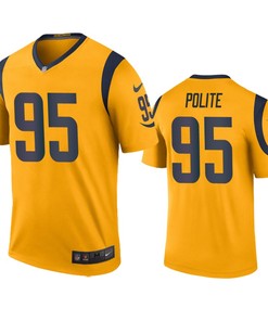 Los Angeles Rams Jachai Polite Gold Color Rush Legend Jersey