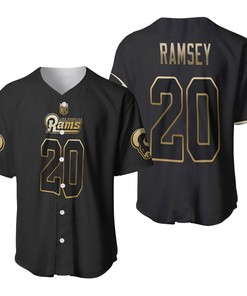 Los Angeles Rams Jalen Ramsey #20 Nfl Great Player Black Golden Brandedition Vapor Limited Jersey Style Gift For Rams Fans Baseball Jersey