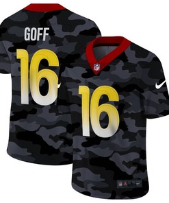 Los Angeles Rams Jared Goff #16 Nfl 2020 Camo Black Jersey