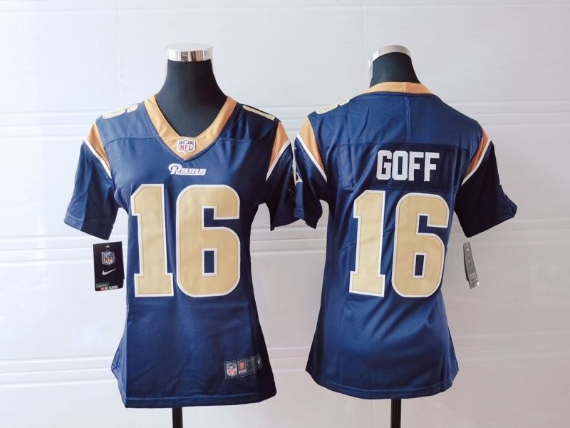 Los Angeles Rams Jared Goff #16 Nfl 2020 Dark Blue Womens Jersey