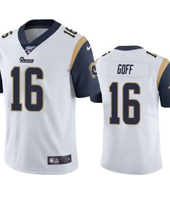 Los Angeles Rams Jared Goff White 100th Season Vapor Limited Jersey