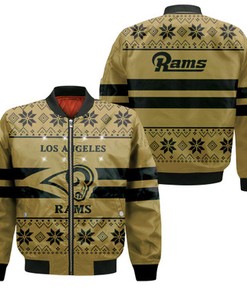 Los Angeles Rams Light Up Ugly Sweater Jersey Bomber Jacket
