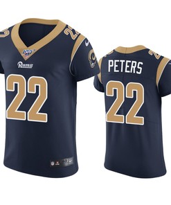 Los Angeles Rams Marcus Peters Navy 100th Season Vapor Elite Jersey