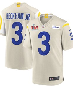 Los Angeles Rams Odell Beckham Jr. 3 2022 Nfl Superbowl Lvi Match White Jersey Gift For Rams Fans
