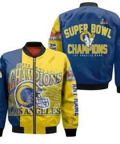 Los Angeles Rams Super Bowl Champions Retro Logo Helmet Gift For Rams Fans Bomber Jacket