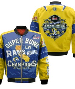 Los Angeles Rams Super Bowl LVI Champions Hometown Logo Team Gift For Rams Fans Bomber Jacket
