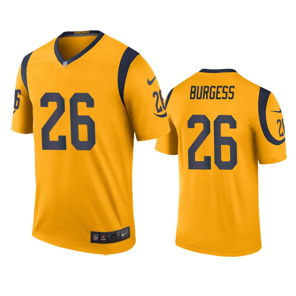 Los Angeles Rams Terrell Burgess Gold Color Rush Legend Jersey