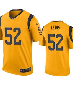 Los Angeles Rams Terrell Lewis Gold Color Rush Legend Jersey