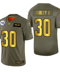 Los Angeles Rams Todd Gurley 2019 Salute To Service Nfl 100 Mens Jersey Metallic