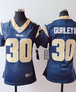 Los Angeles Rams Todd Gurley Ii #30 Nfl 2020 Dark Blue Womens Jersey