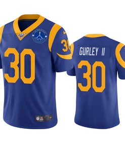 Los Angeles Rams Todd Gurley Ii Royal 100th Season L.a. Coliseum Patch Jersey