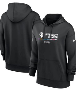 Los Angeles Rams Women's 2022 NFL Crucial Catch Therma Performance Pullover Hoodie - Black