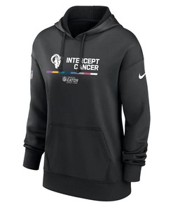 Los Angeles Rams Women's 2022 NFL Crucial Catch Therma Performance Pullover Hoodie - Black