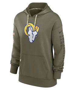 Los Angeles Rams Women's 2022 Salute To Service Performance Pullover Hoodie - Olive