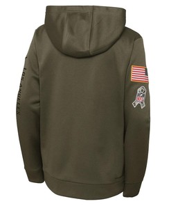 Los Angeles Rams Youth 2022 Salute To Service Performance Pullover Hoodie - Olive