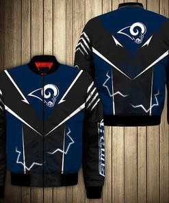 Los Angeles Rams bomber Jacket lightning graphic gift for men