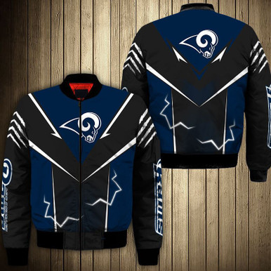 Los Angeles Rams bomber Jacket lightning graphic gift for men