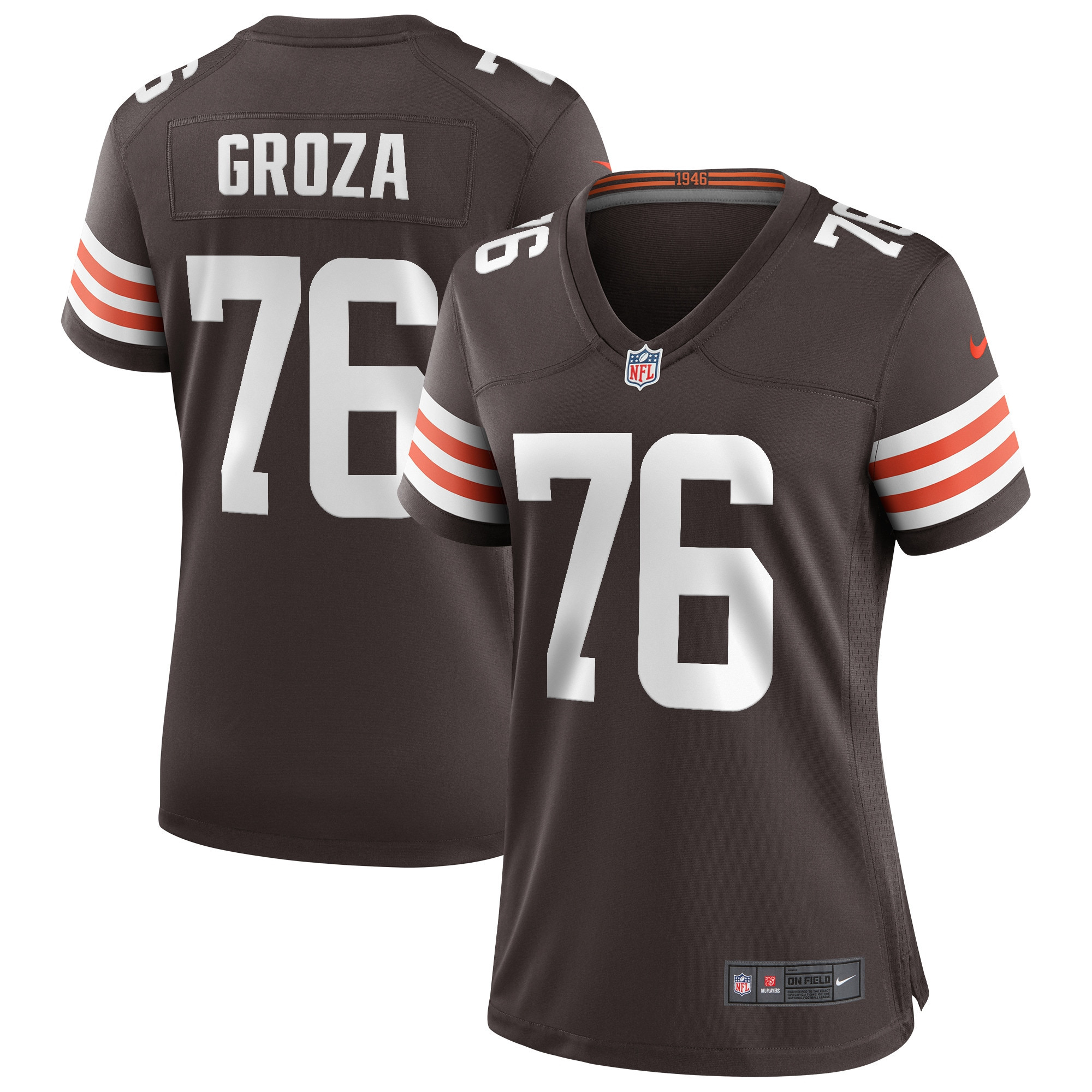 Lou Groza Cleveland Browns Womens Game Retired Player Jersey - Brown Nfl