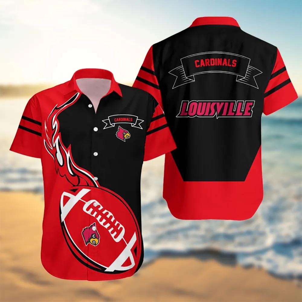 Louisville Cardinals Red Black NCAA Hawaiian Shirt
