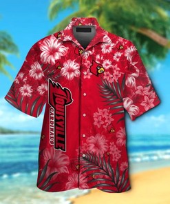 Louisville Cardinals Red Flowers NCAA Hawaiian Shirt