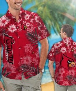 Louisville Cardinals Red Flowers NCAA Hawaiian Shirt