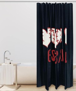Love Baseball Shower Curtain with Black Background for Home Bathroom Decor