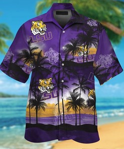 Lsu Tigers Button Up Tropical Aloha Hawaiian Shirt