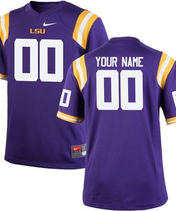Lsu Tigers Custom Football Jersey - Purple Custom Jerseys Ncaa