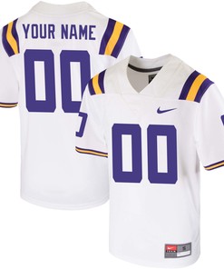 Lsu Tigers Custom Game Jersey - White Custom Jerseys Ncaa