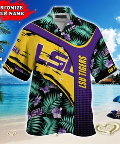 Lsu Tigers Customized Summer Hawaiian Shirt, With Tropical Pattern for Fans