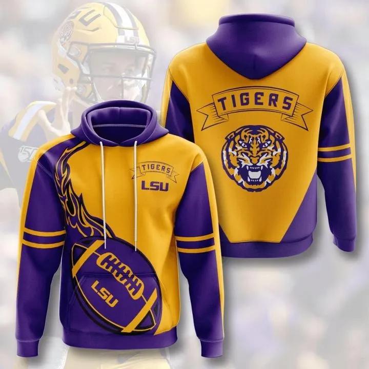 Lsu Tigers Fireball Heat 3D Hoodie Lsu Tigers Gifts for Her