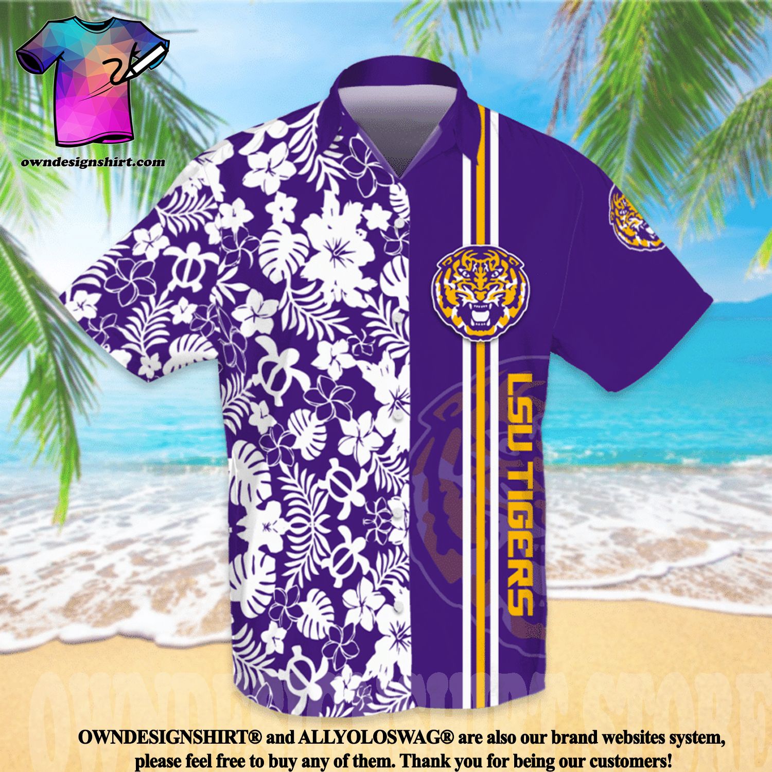 Lsu Tigers Football Team All Over Print Hawaiian Shirt - Purple