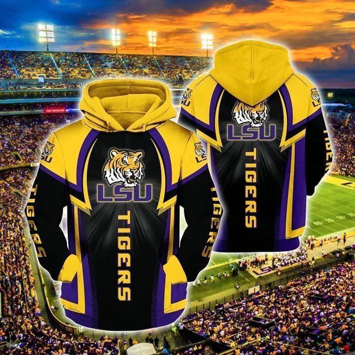 Lsu Tigers Logo Football for Fan 3D Hoodie Unique Lsu Tigers Gifts
