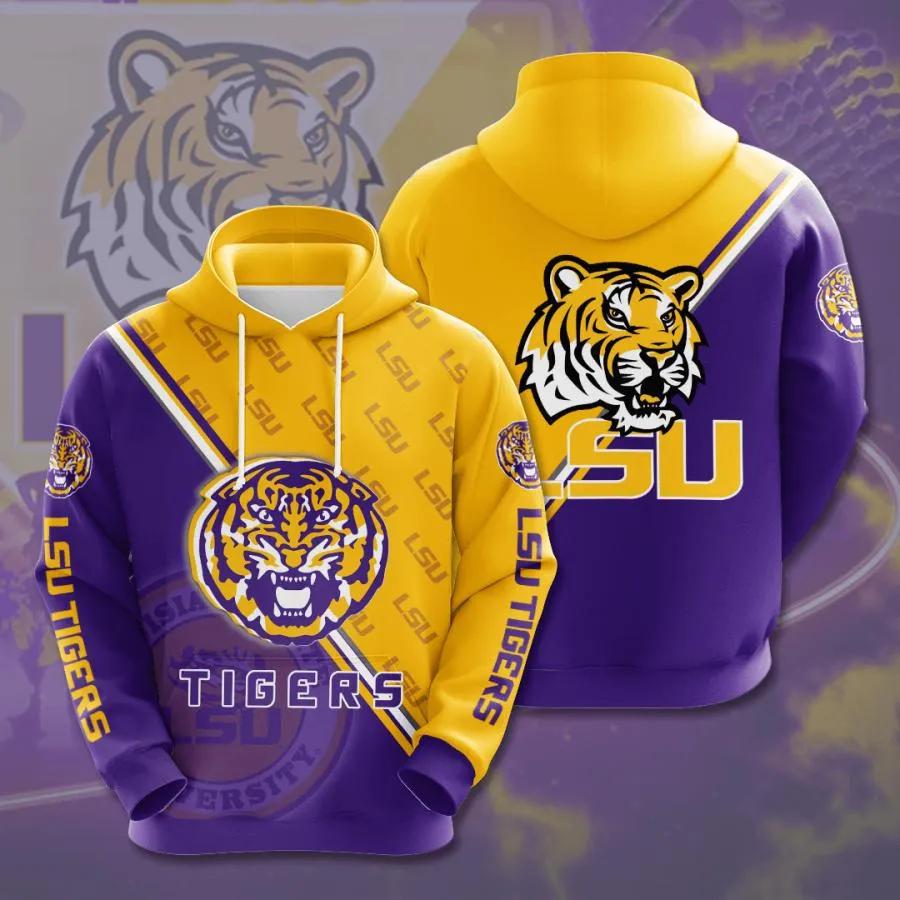 Lsu Tigers Many Logo Football 3D Hoodie Lsu Tigers Christmas Gifts