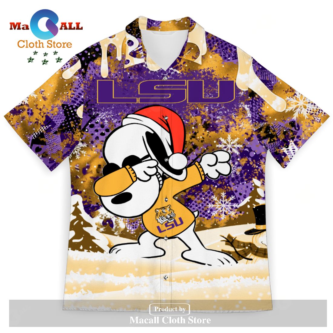 Lsu Tigers Snoopy Dabbing The Peanuts 3D Hawaiian Shirt