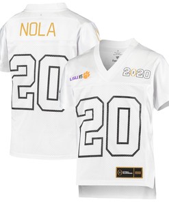 Lsu Tigers Vs Clemson Tigers Fanatics Branded 2020 Cfp National Championship Matchup Replica Jersey - White Ncaa