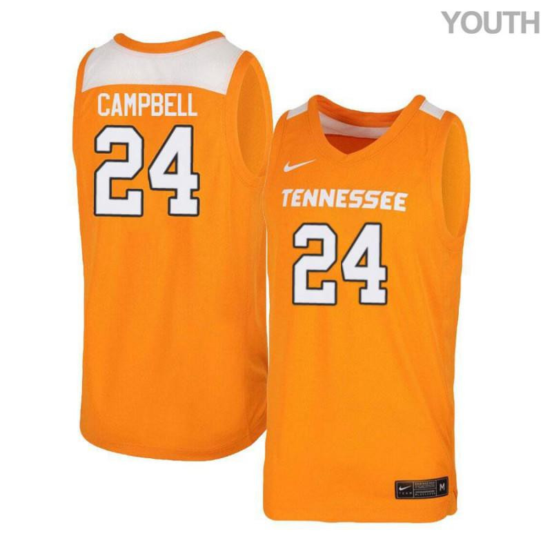 Lucas Campbell 24 Tennessee Volunteers Elite Basketball Youth Jersey - Orange White