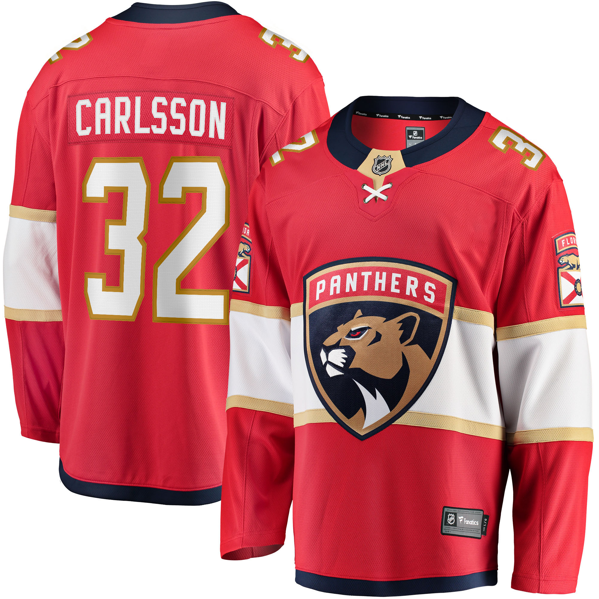 Lucas Carlsson Florida Panthers Fanatics Branded Home Breakaway Player Jersey - Red Nhl