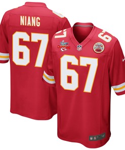 Lucas Niang 67 Kansas City Chiefs Super Bowl LVII Champions 3 Stars Men Game Jersey - Red