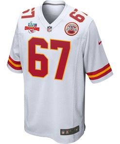 Lucas Niang 67 Kansas City Chiefs Super Bowl LVII Champions 3 Stars Men Game Jersey - White