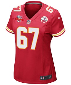 Lucas Niang 67 Kansas City Chiefs Super Bowl LVII Champions 3 Stars Women Game Jersey - Red
