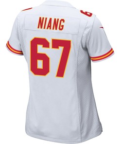 Lucas Niang 67 Kansas City Chiefs Super Bowl LVII Champions 3 Stars Women Game Jersey - White