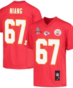 Lucas Niang 67 Kansas City Chiefs Super Bowl LVII Champions 3 Stars Youth Game Jersey - Red