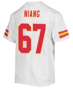 Lucas Niang 67 Kansas City Chiefs Super Bowl LVII Champions 3 Stars Youth Game Jersey - White